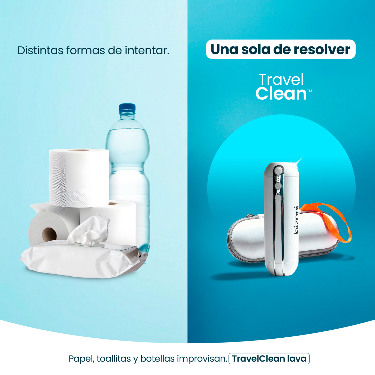 TravelClean Bizoni®️ Bidet Portátil Eléctrico Premium