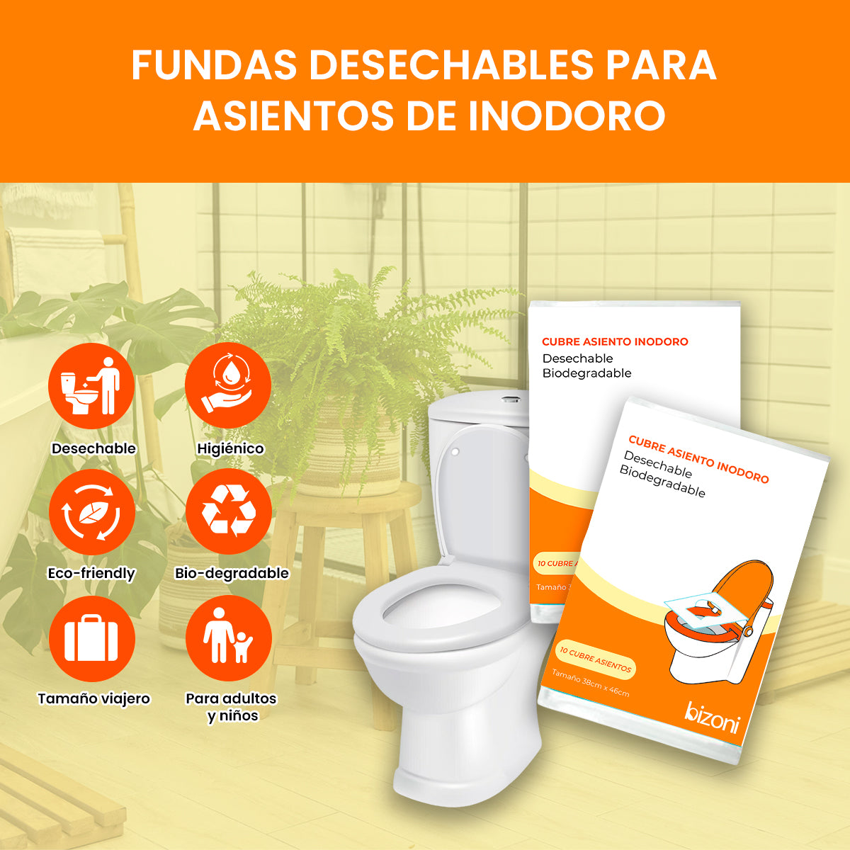 SafeSeat Bizoni®️ Cubre Asiento Biodegradable Flushable