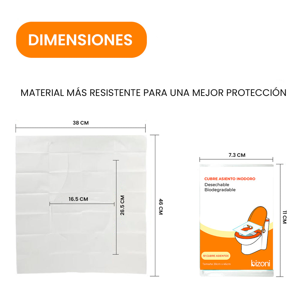 Bizoni SafeSeat™ Cubre Asiento Biodegradable Flushable