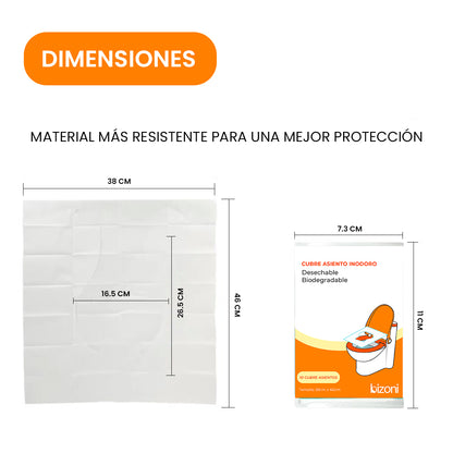 SafeSeat Bizoni®️ Cubre Asiento Biodegradable Flushable