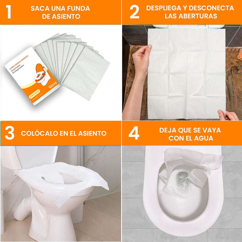 Bizoni SafeSeat™ Cubre Asiento Biodegradable Flushable