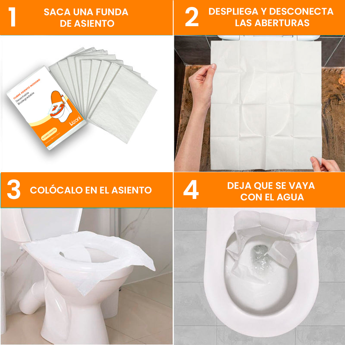 Bizoni SafeSeat™ Cubre Asiento Biodegradable Flushable