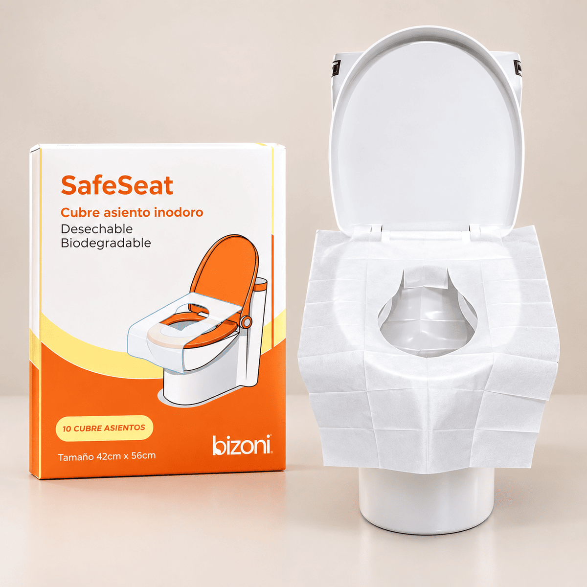 Cubre Asiento Biodegradable Flushable | SafeSeat Bizoni®